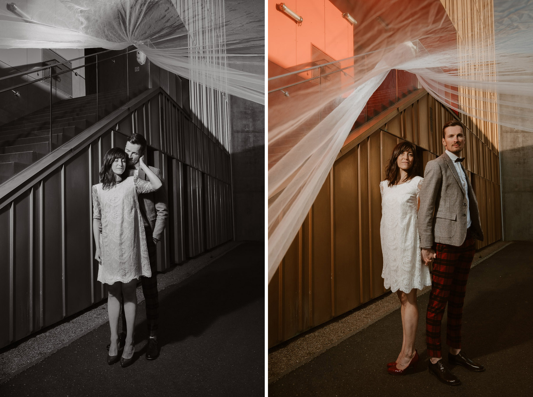 photo d’une séance de couple day-after originale & créative inspirée des univers de la mode et de l’architecture par Geoffrey Arnoldy photographe