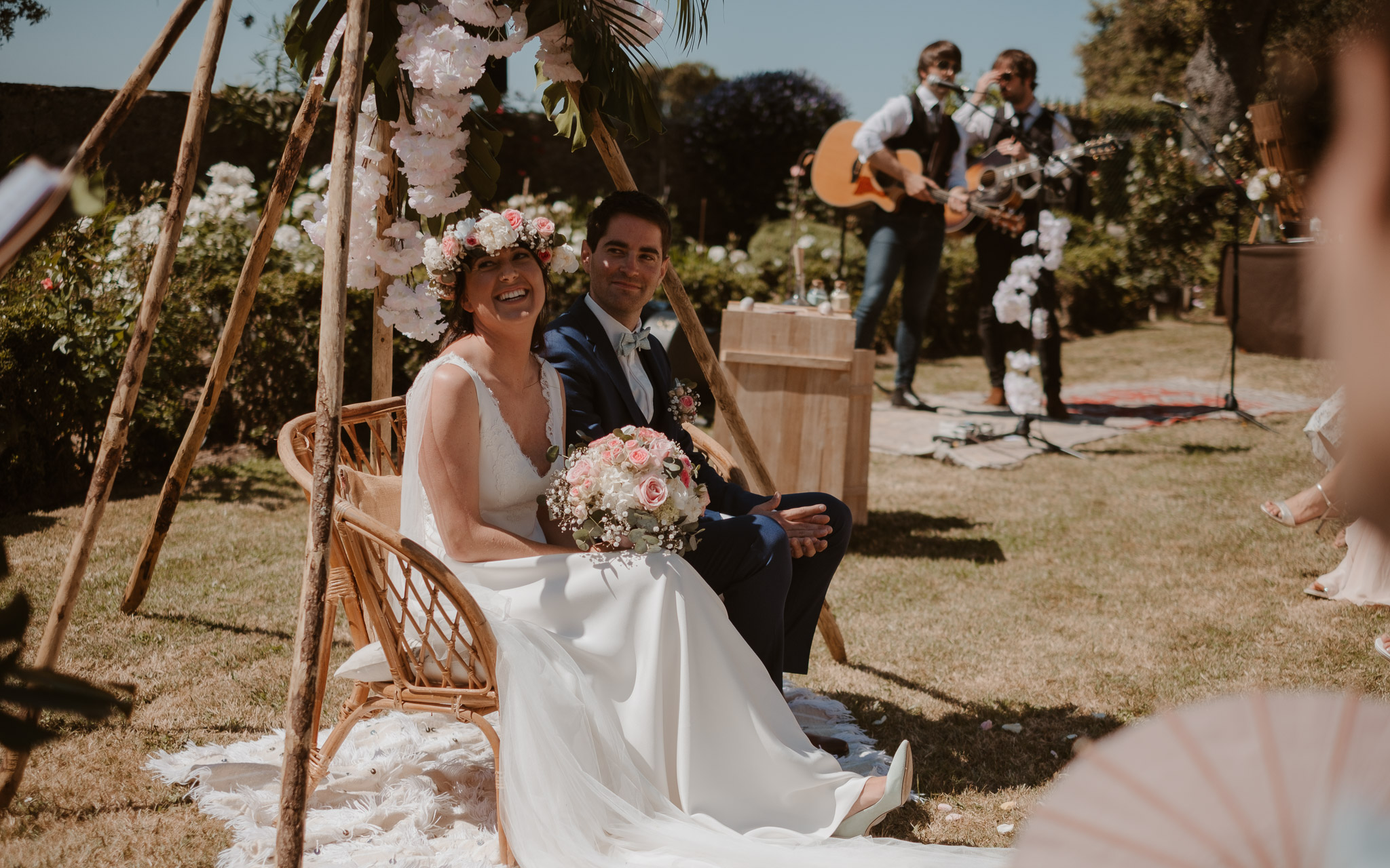 photographies d’un mariage tropical au Château de Saint-Marc à Saint Nazaire