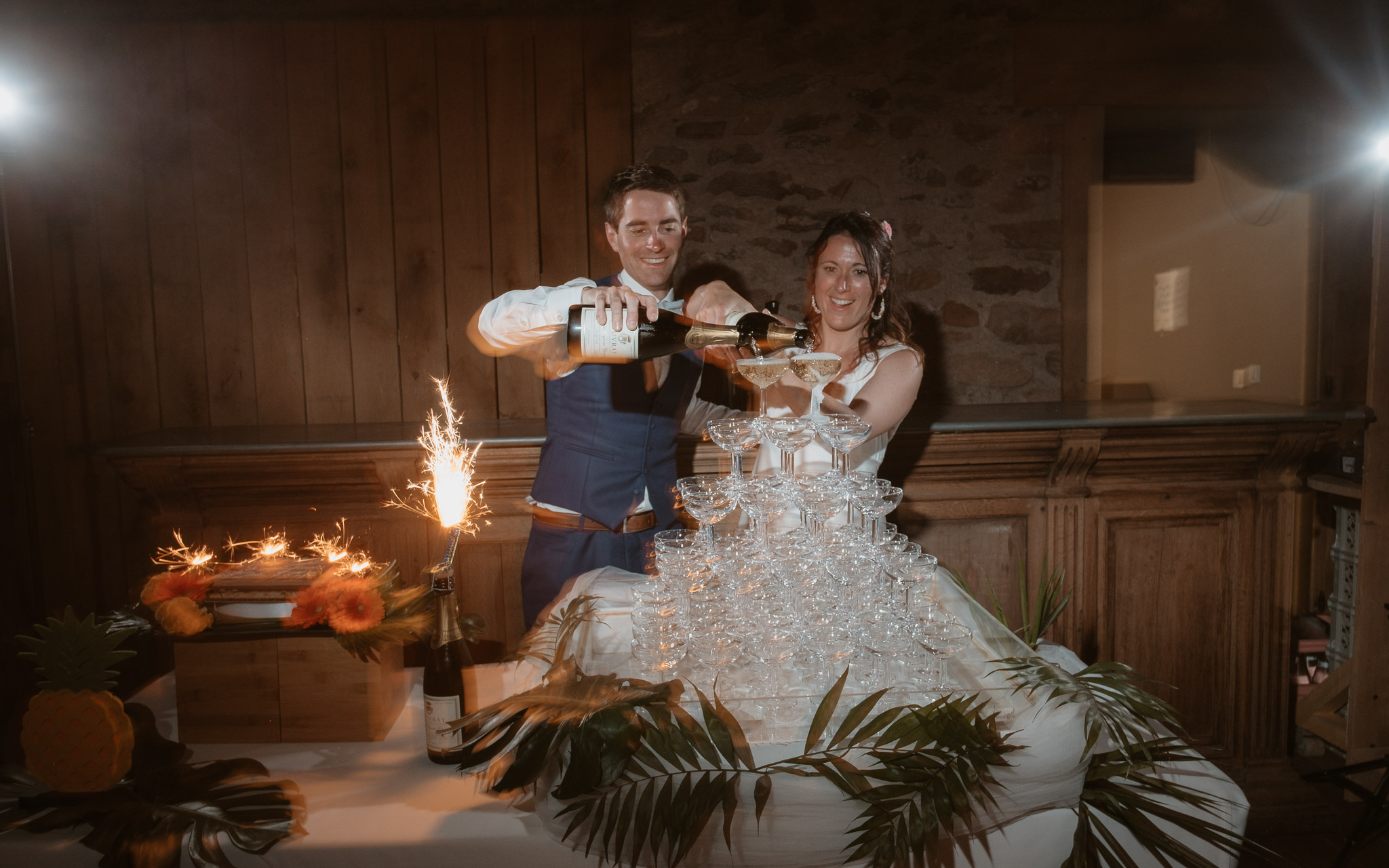 photographies d’un mariage tropical au Château de Saint-Marc à Saint Nazaire