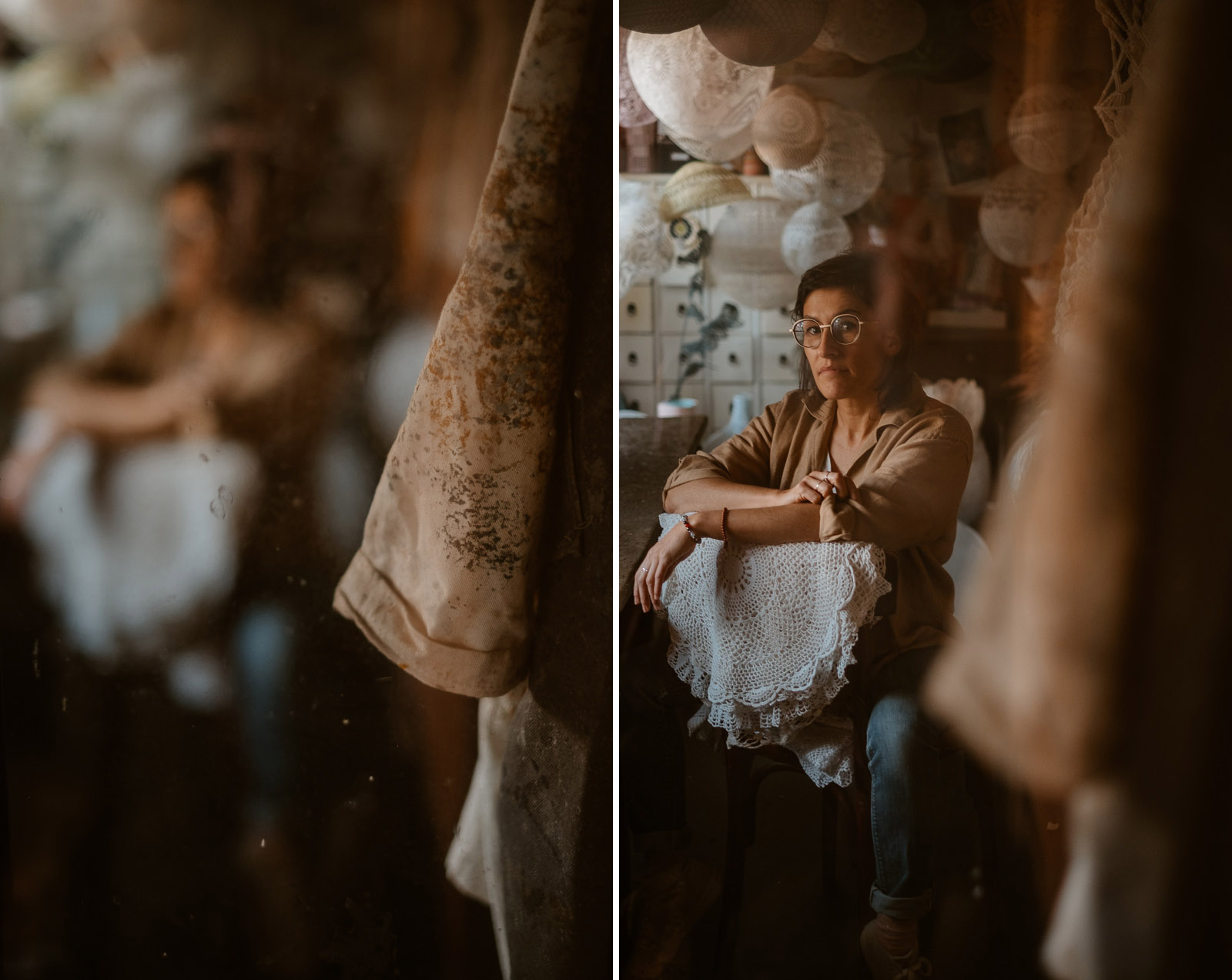 photographies d’une créatrice en design textile & scénographe dans son atelier à Clisson