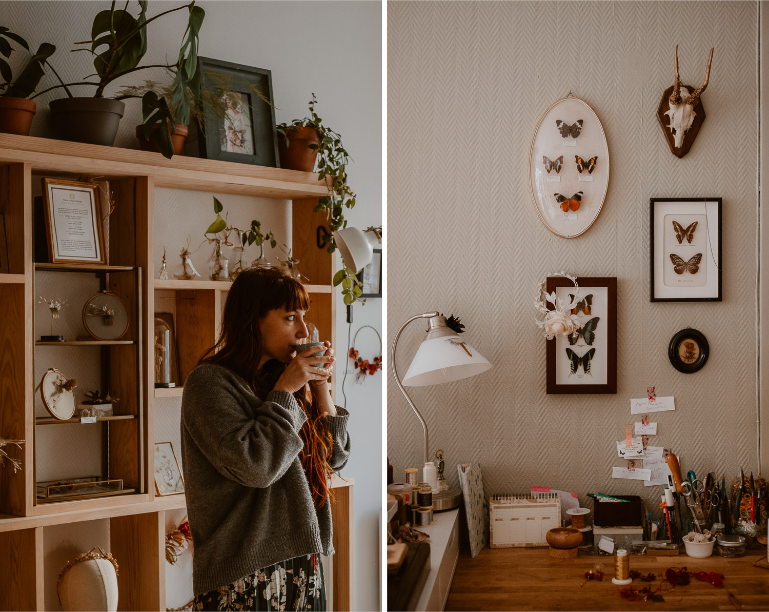 photographies d’une artiste créatrice dans son atelier boutique à Saumur