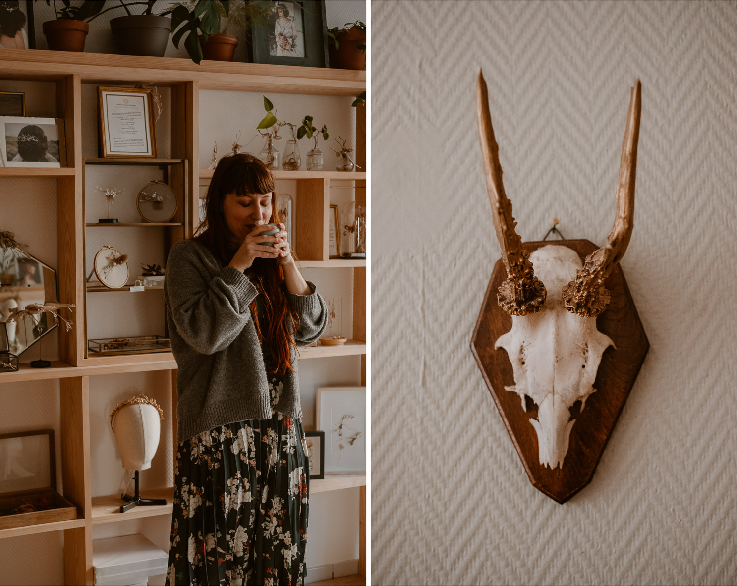 photographies d’une artiste créatrice dans son atelier boutique à Saumur