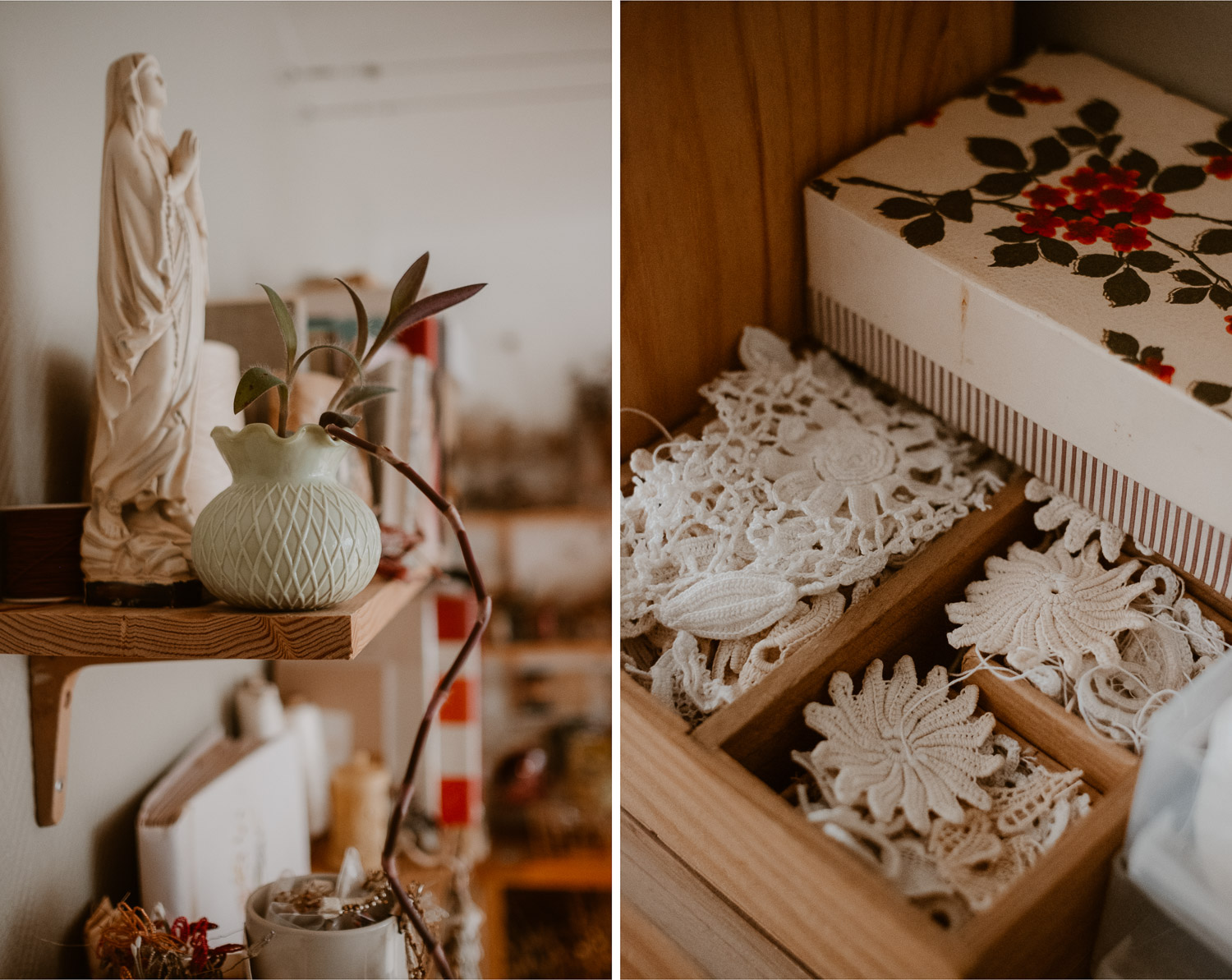 photographies d’une artiste créatrice dans son atelier boutique à Saumur