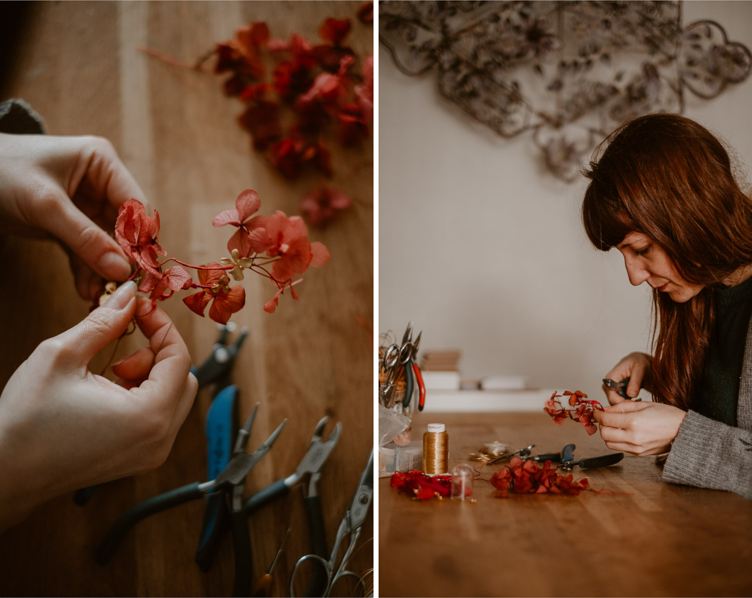 photographies d’une artiste créatrice dans son atelier boutique à Saumur