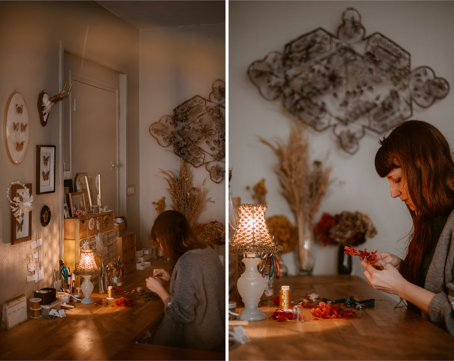 photographies d’une artiste créatrice dans son atelier boutique à Saumur