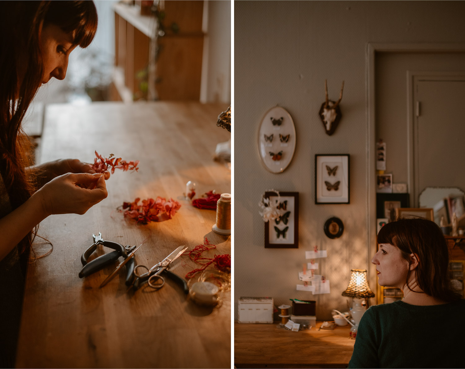 photographies d’une artiste créatrice dans son atelier boutique à Saumur