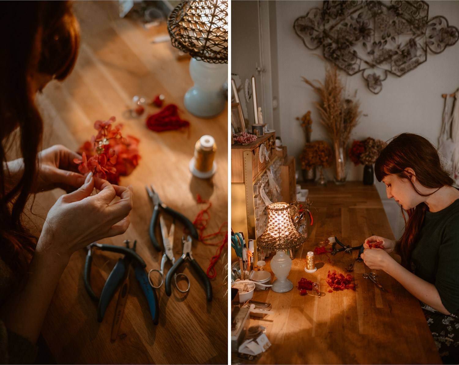 photographies d’une artiste créatrice dans son atelier boutique à Saumur