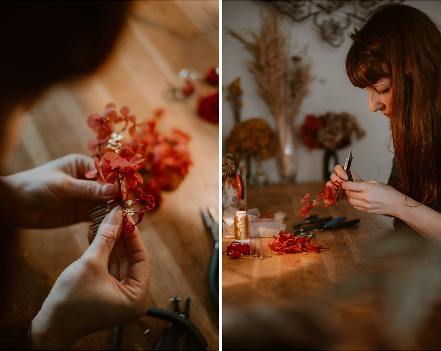 photographies d’une artiste créatrice dans son atelier boutique à Saumur