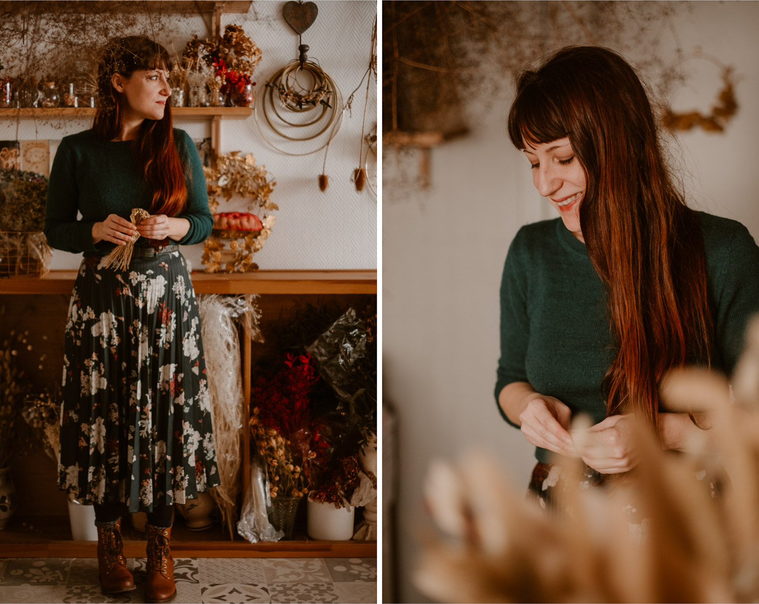 photographies d’une artiste créatrice dans son atelier boutique à Saumur