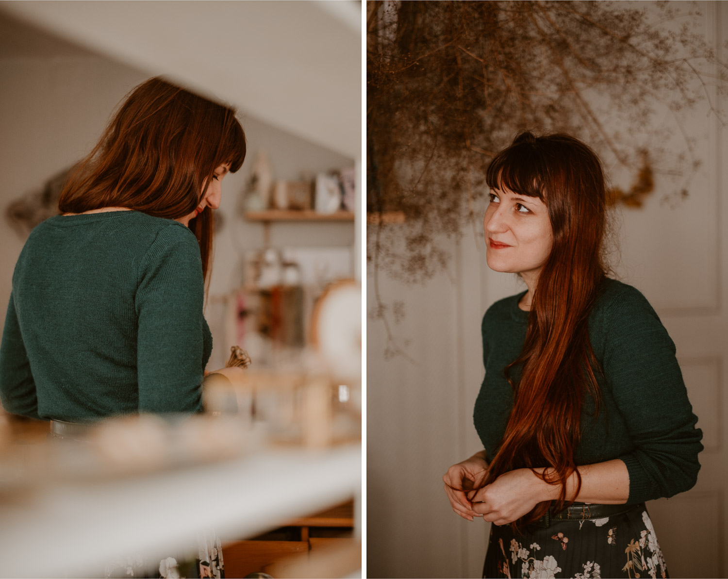 photographies d’une artiste créatrice dans son atelier boutique à Saumur