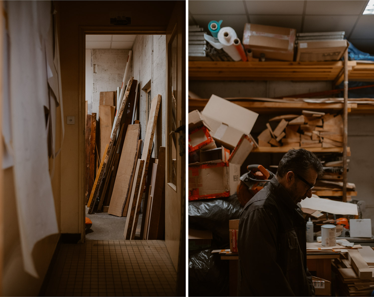 photographies d’un luthier guitare artisan d'art & créateur dans son atelier sur l'ïle de Nantes