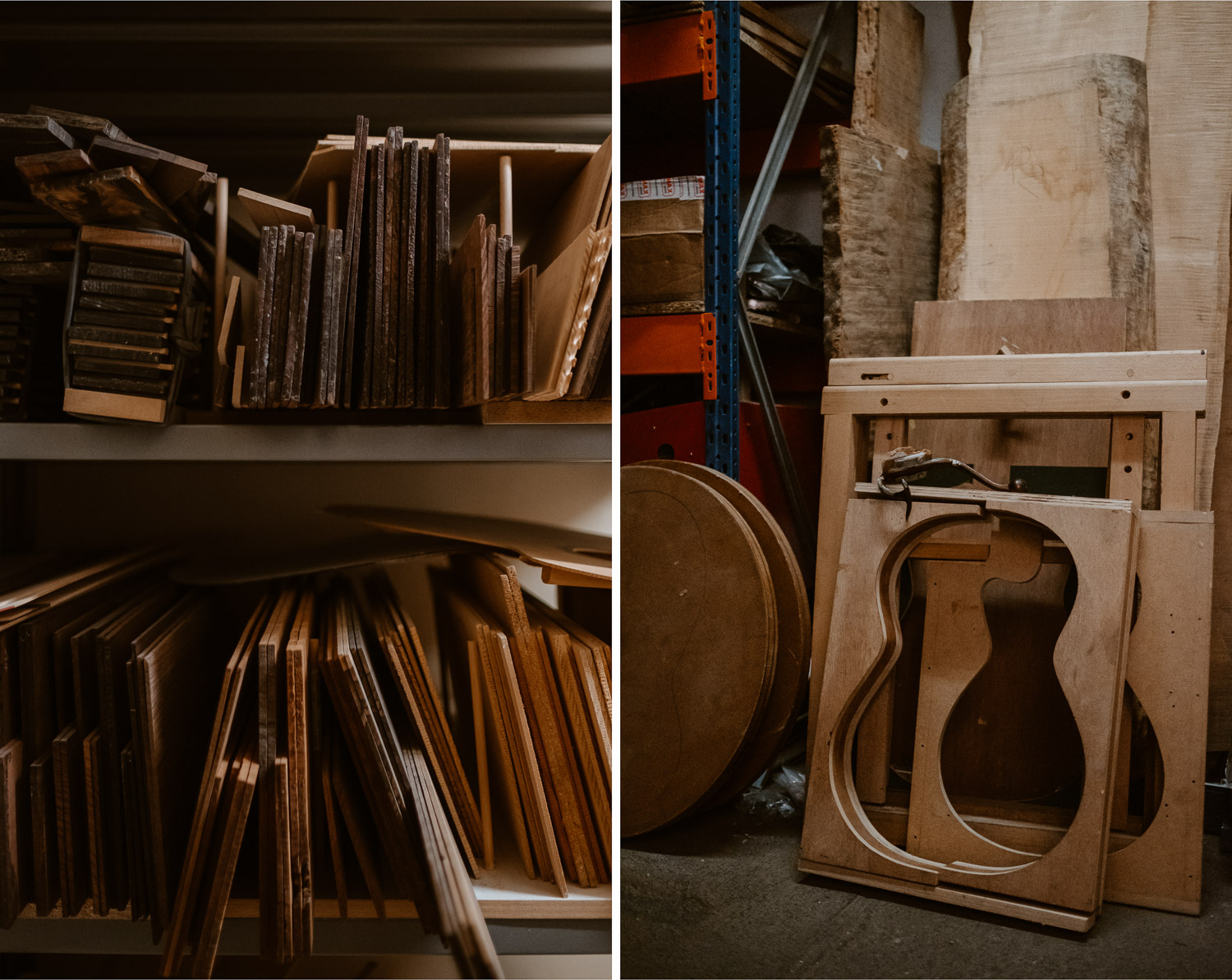 photographies d’un luthier guitare artisan d'art & créateur dans son atelier sur l'ïle de Nantes