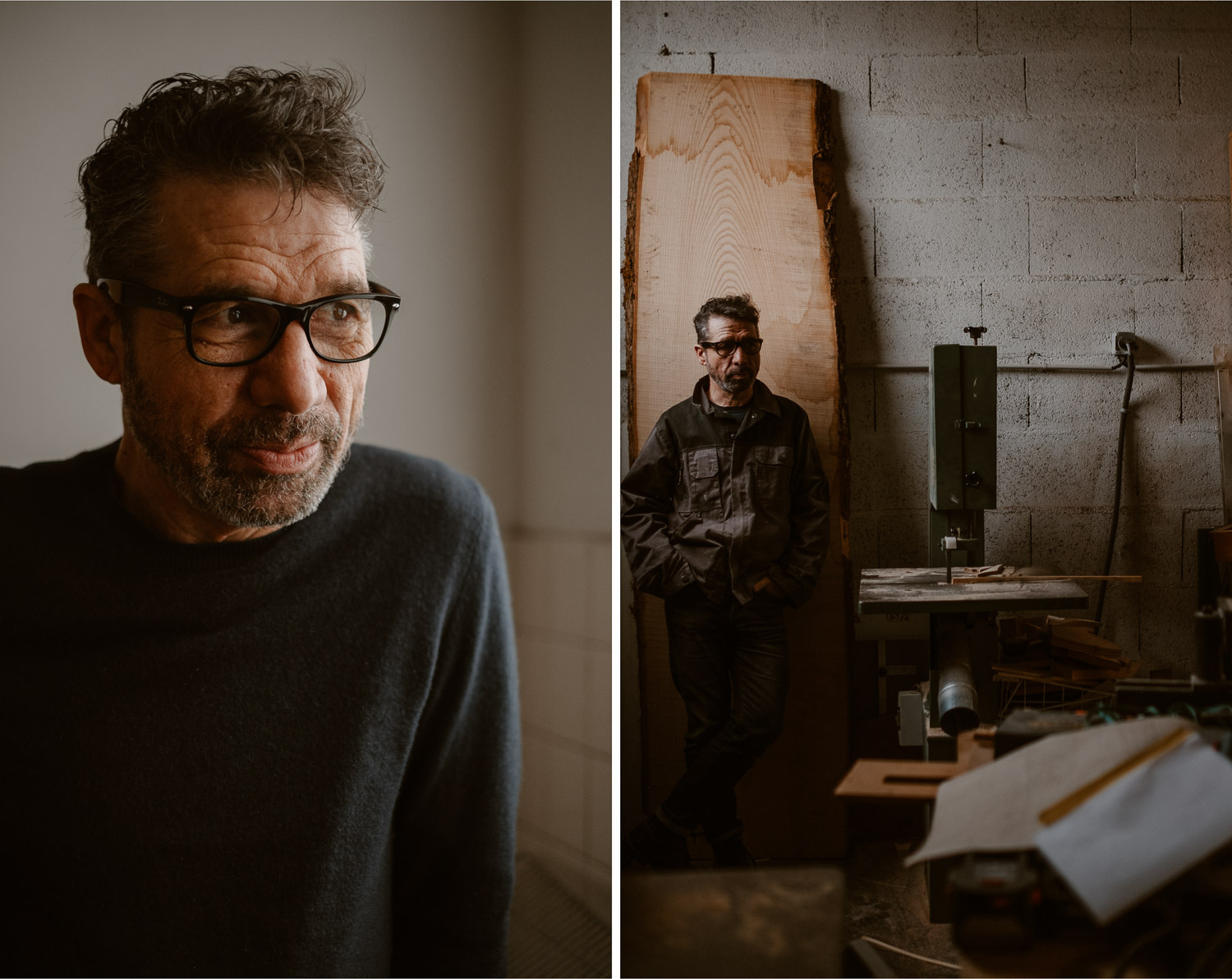 photographies d’un luthier guitare artisan d'art & créateur dans son atelier sur l'ïle de Nantes