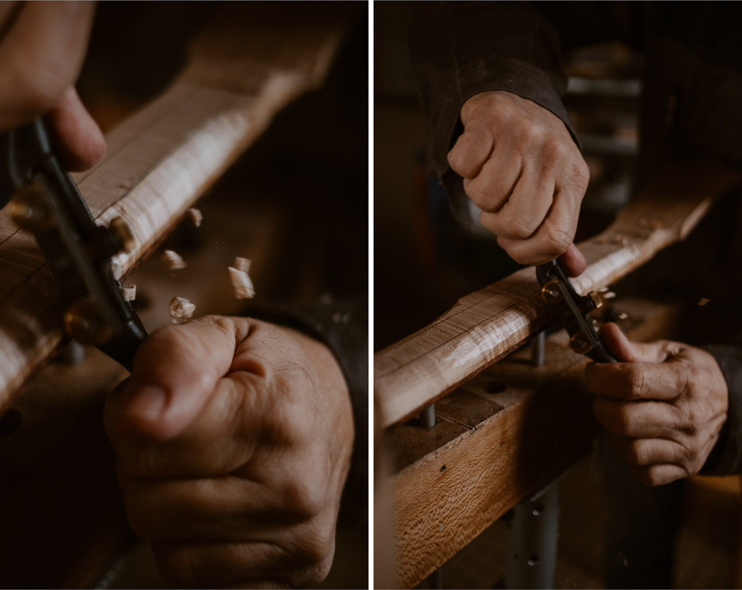 photographies d’un luthier guitare artisan d'art & créateur dans son atelier sur l'ïle de Nantes