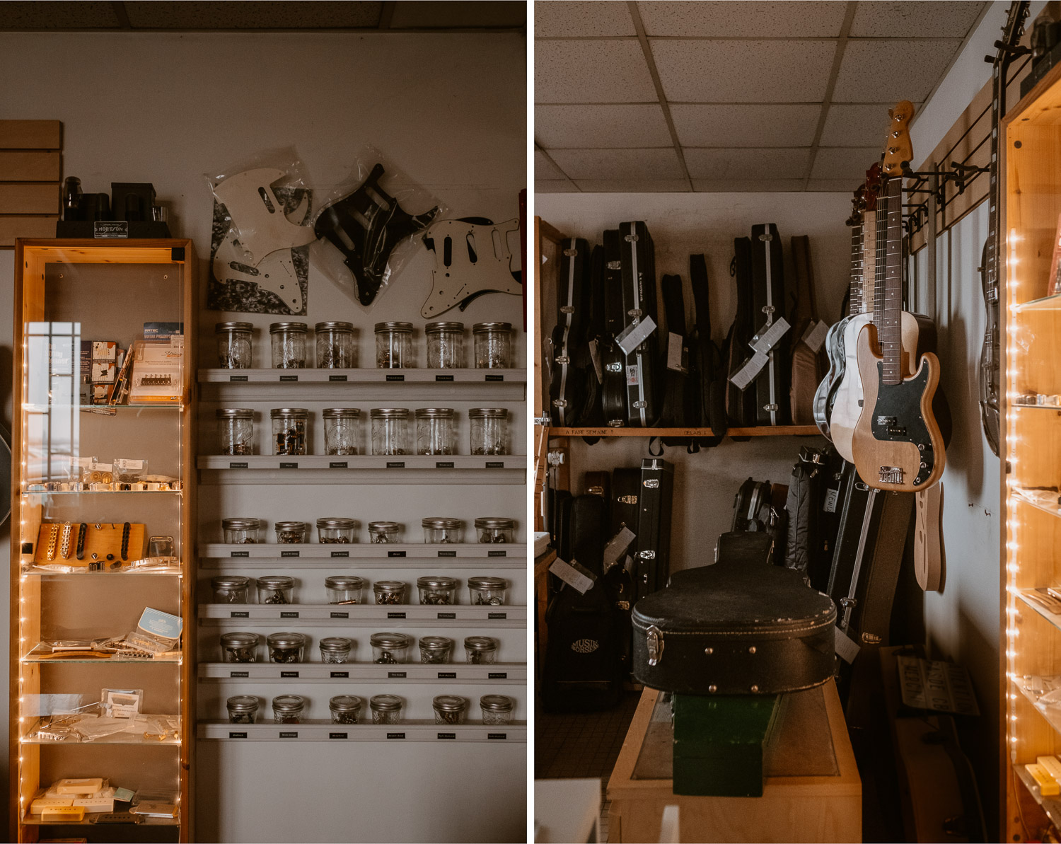 photographies d’un luthier guitare artisan d'art & créateur dans son atelier sur l'ïle de Nantes