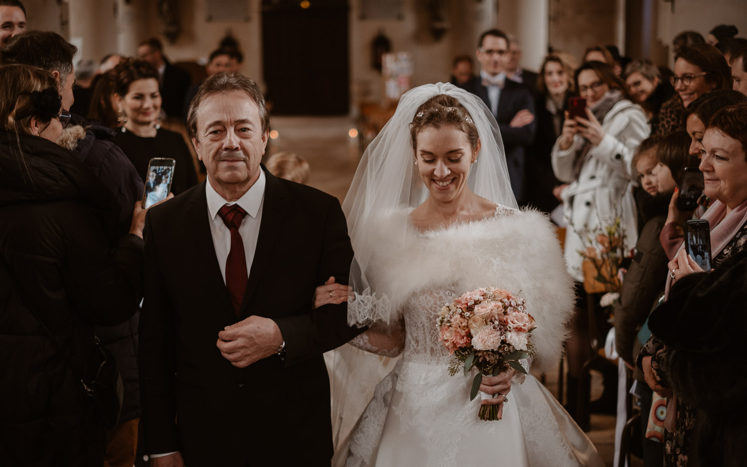 photographies d’un mariage chic d’hiver à l’Abbaye des Prémontrés de Pont-à-Mousson en Meurthe-et-Moselle