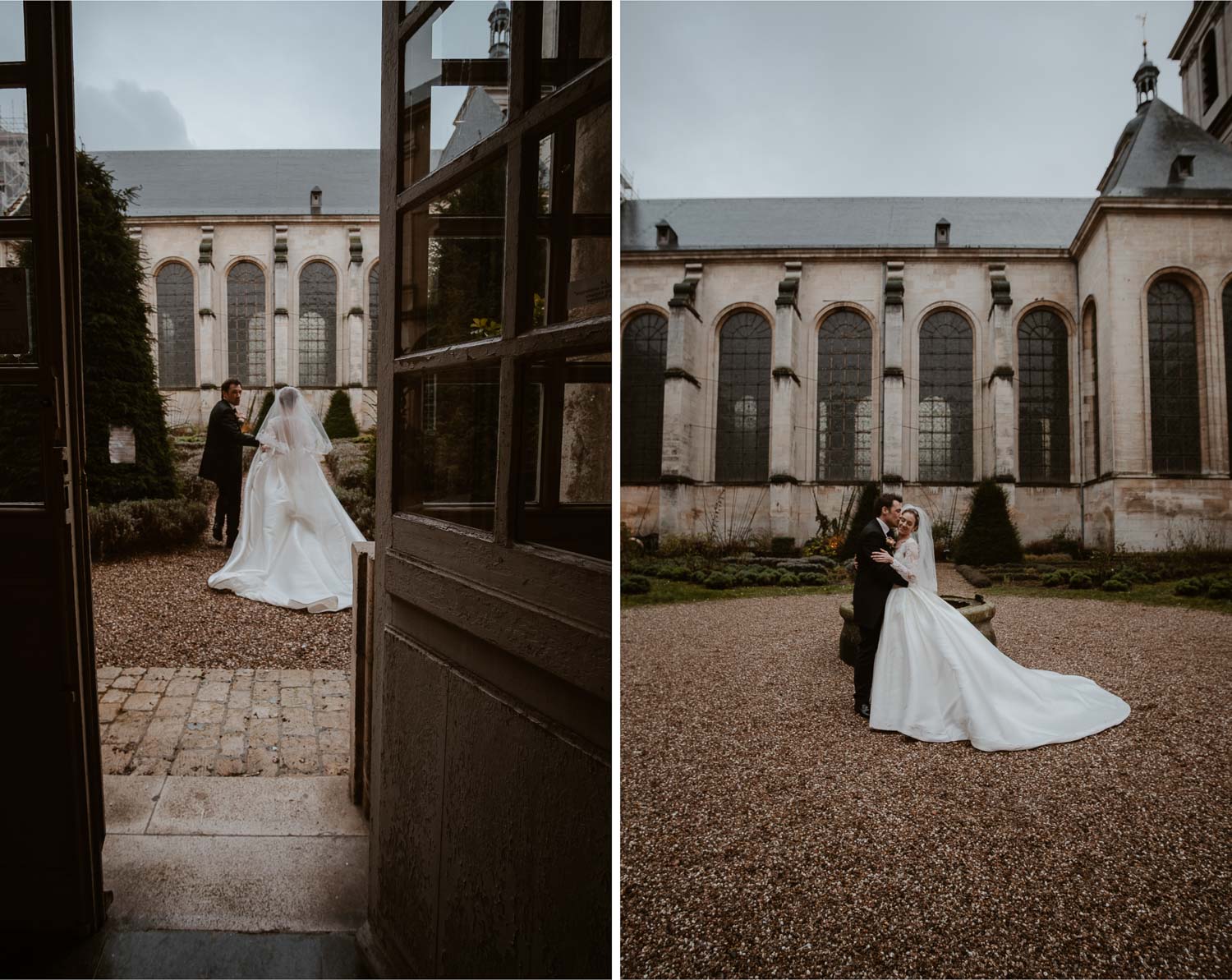 photographies d’un mariage chic d’hiver à l’Abbaye des Prémontrés de Pont-à-Mousson en Meurthe-et-Moselle