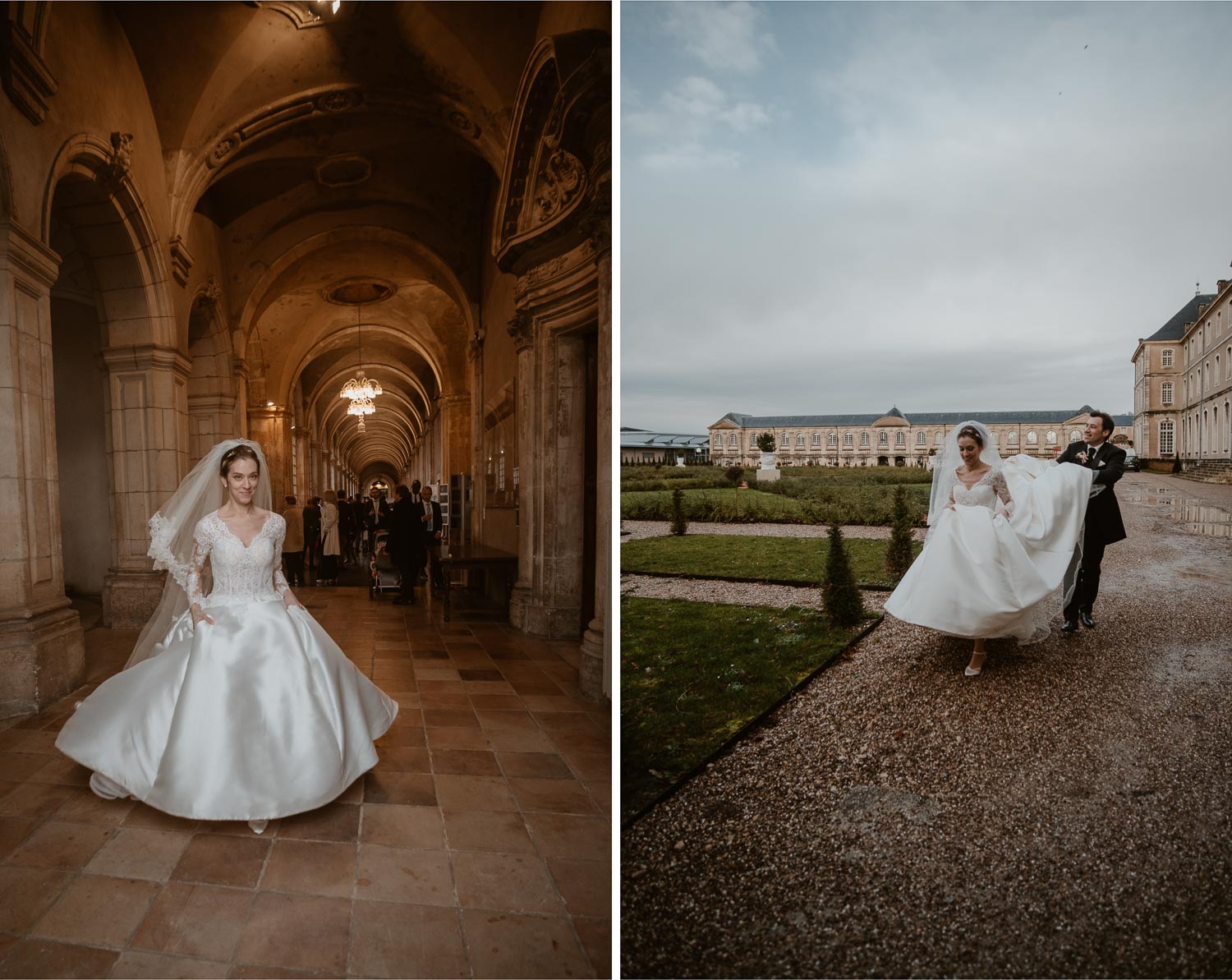 photographies d’un mariage chic d’hiver à l’Abbaye des Prémontrés de Pont-à-Mousson en Meurthe-et-Moselle