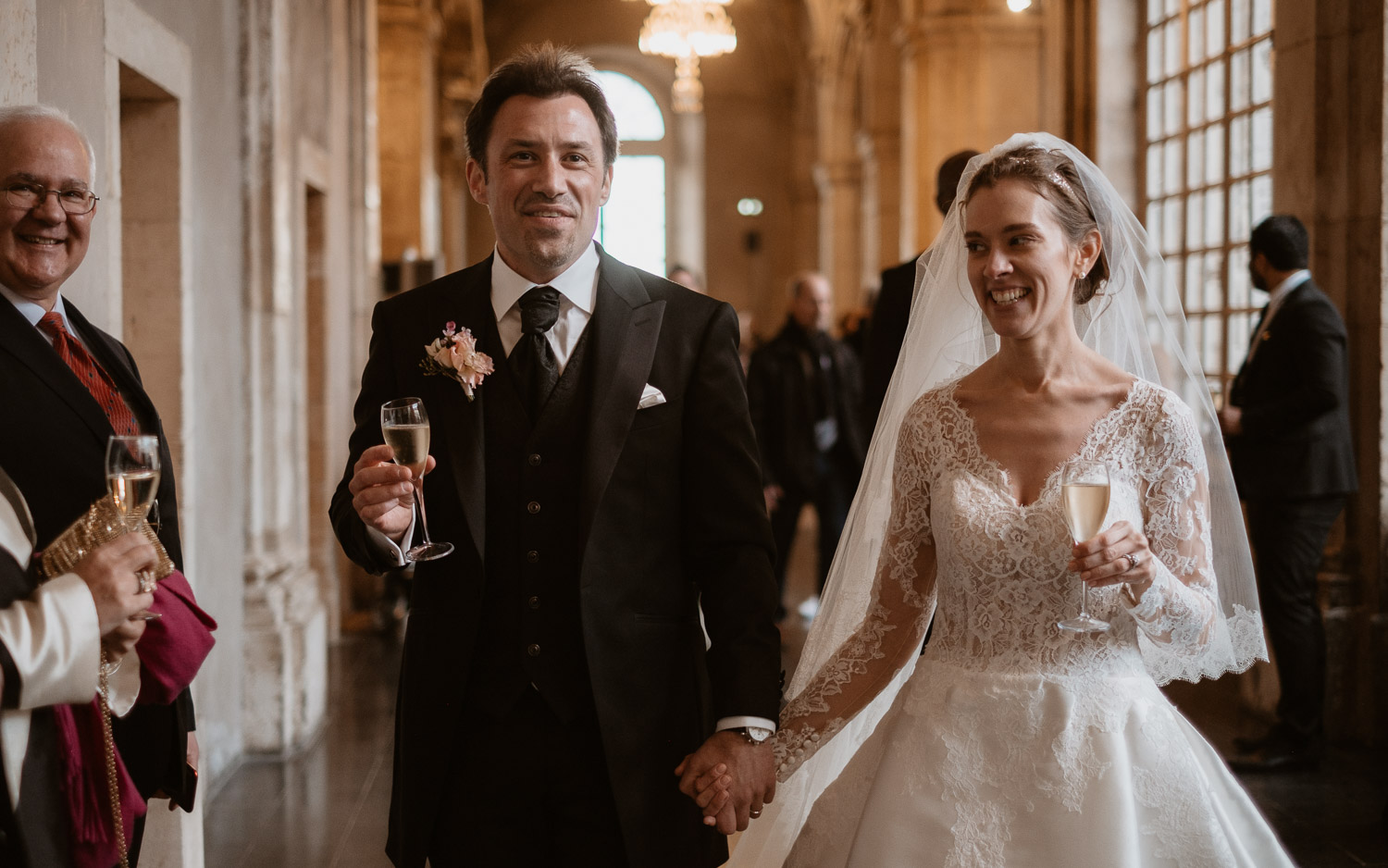 photographies d’un mariage chic d’hiver à l’Abbaye des Prémontrés de Pont-à-Mousson en Meurthe-et-Moselle