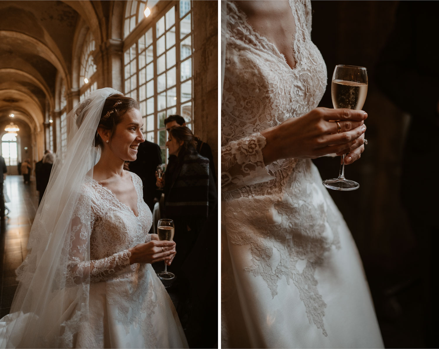 photographies d’un mariage chic d’hiver à l’Abbaye des Prémontrés de Pont-à-Mousson en Meurthe-et-Moselle