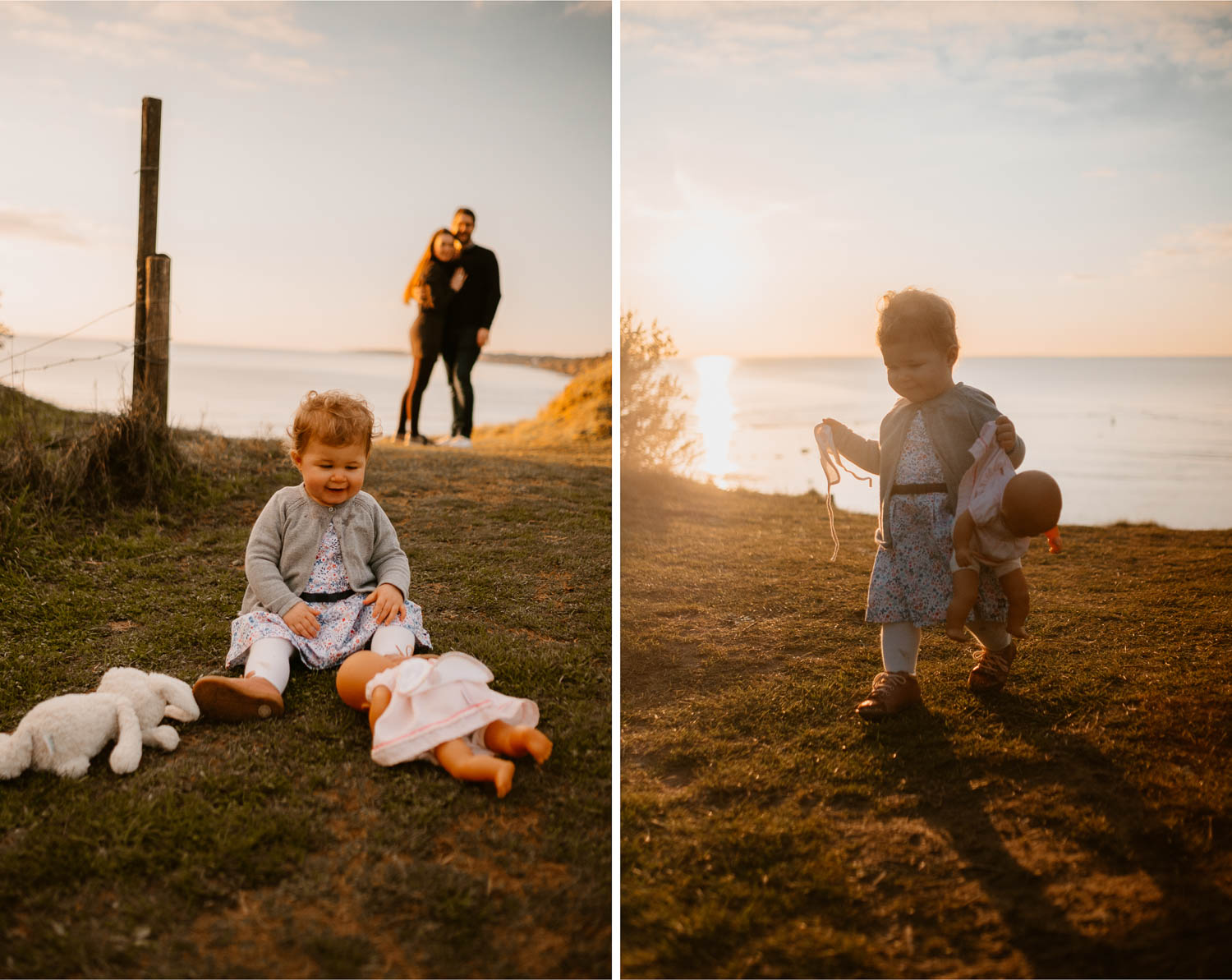 Séance photo lifestyle de famille parents enfant en extérieur, sur la plage, côte atlantique du pays de Retz par Geoffrey Arnoldy photographe