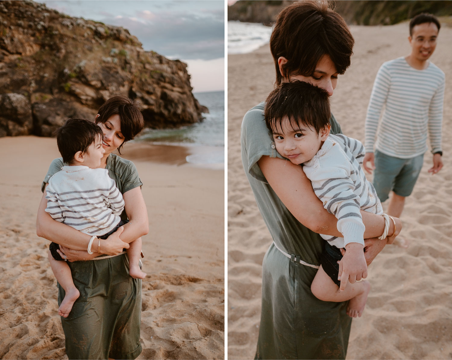 Séance photo lifestyle de famille en extérieur l’été sur la plage à Pornichet près de la Baule par Geoffrey Arnoldy photographe