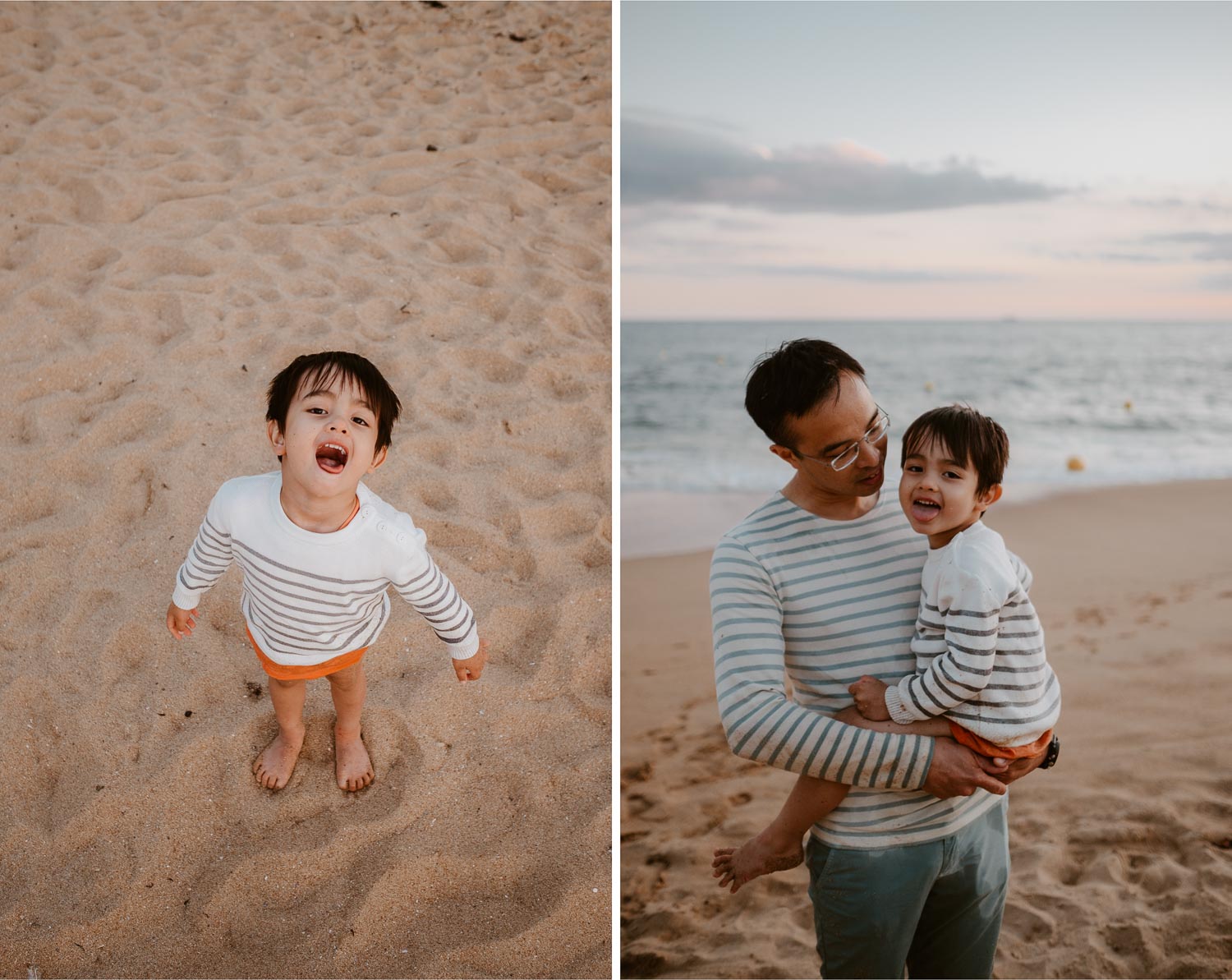 Séance photo lifestyle de famille en extérieur l’été sur la plage à Pornichet près de la Baule par Geoffrey Arnoldy photographe