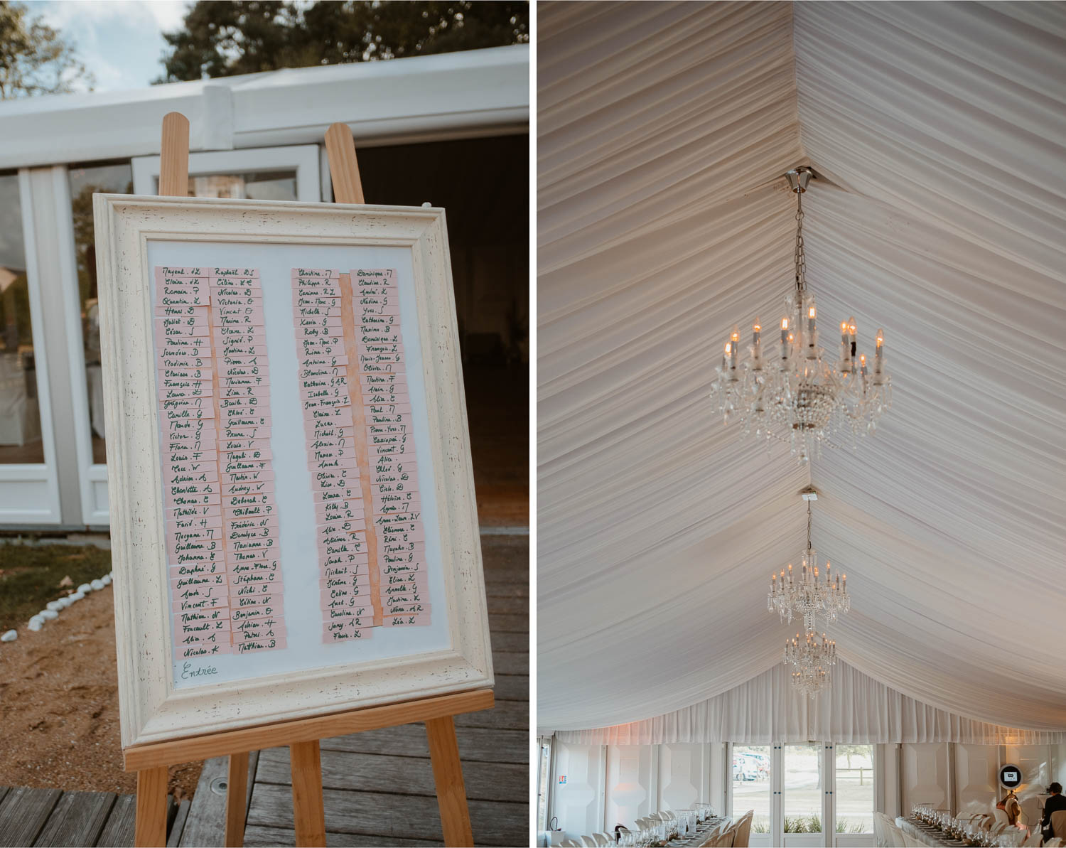 Décoration de salle de diner sur un mariage à la Turballe