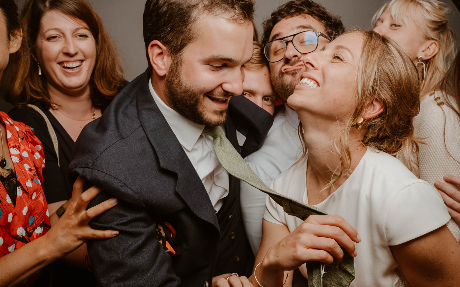 Studio photo lors d'une soirée de mariage au château de Lauvergnac à la turballe