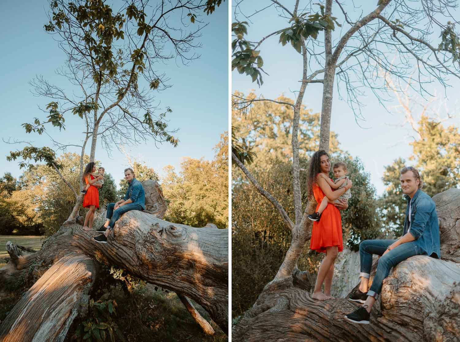 Portrait de jeunes parents au bord de l'erdre à Nantes