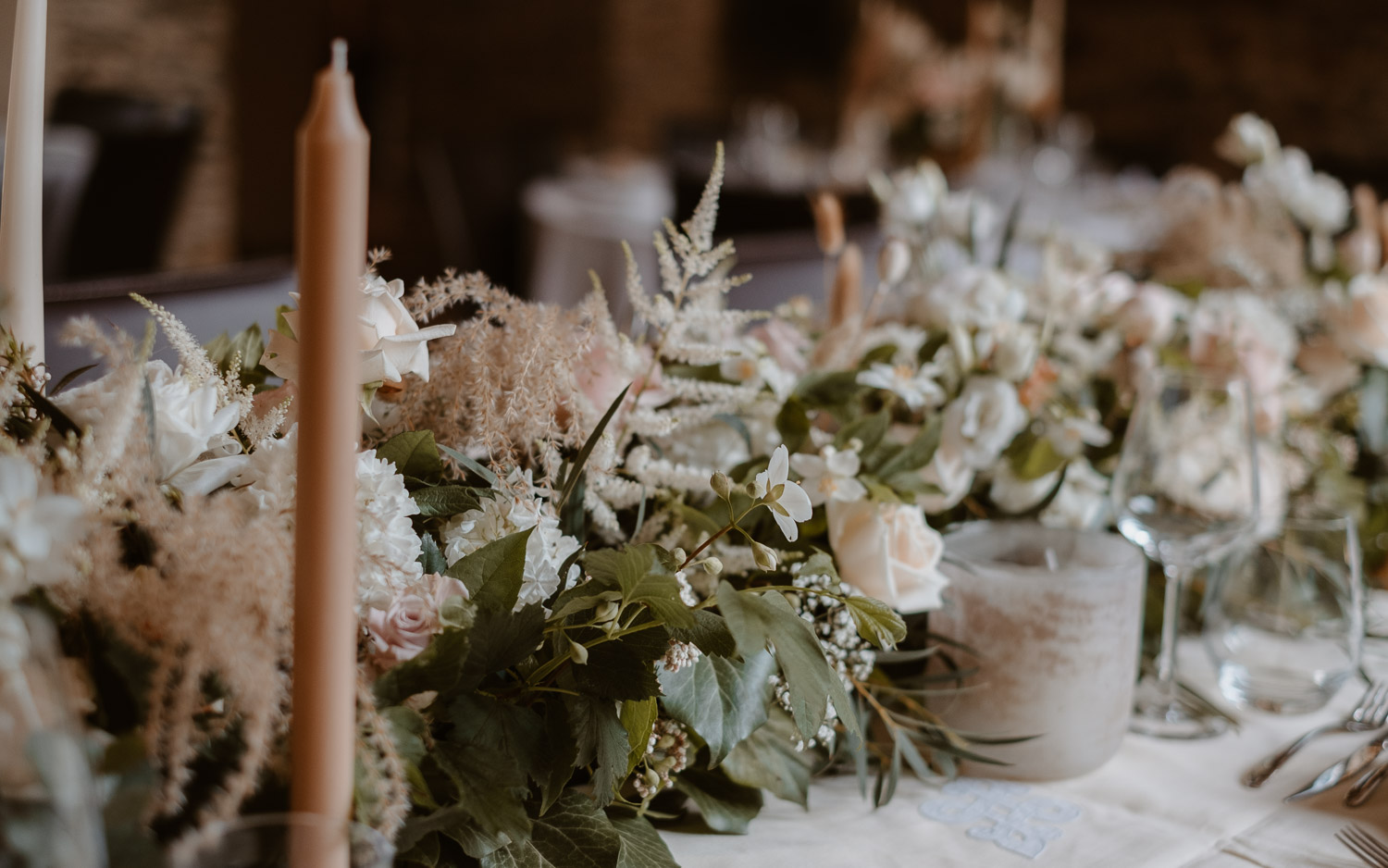 Table des mariés au Manoir de la Jahotière