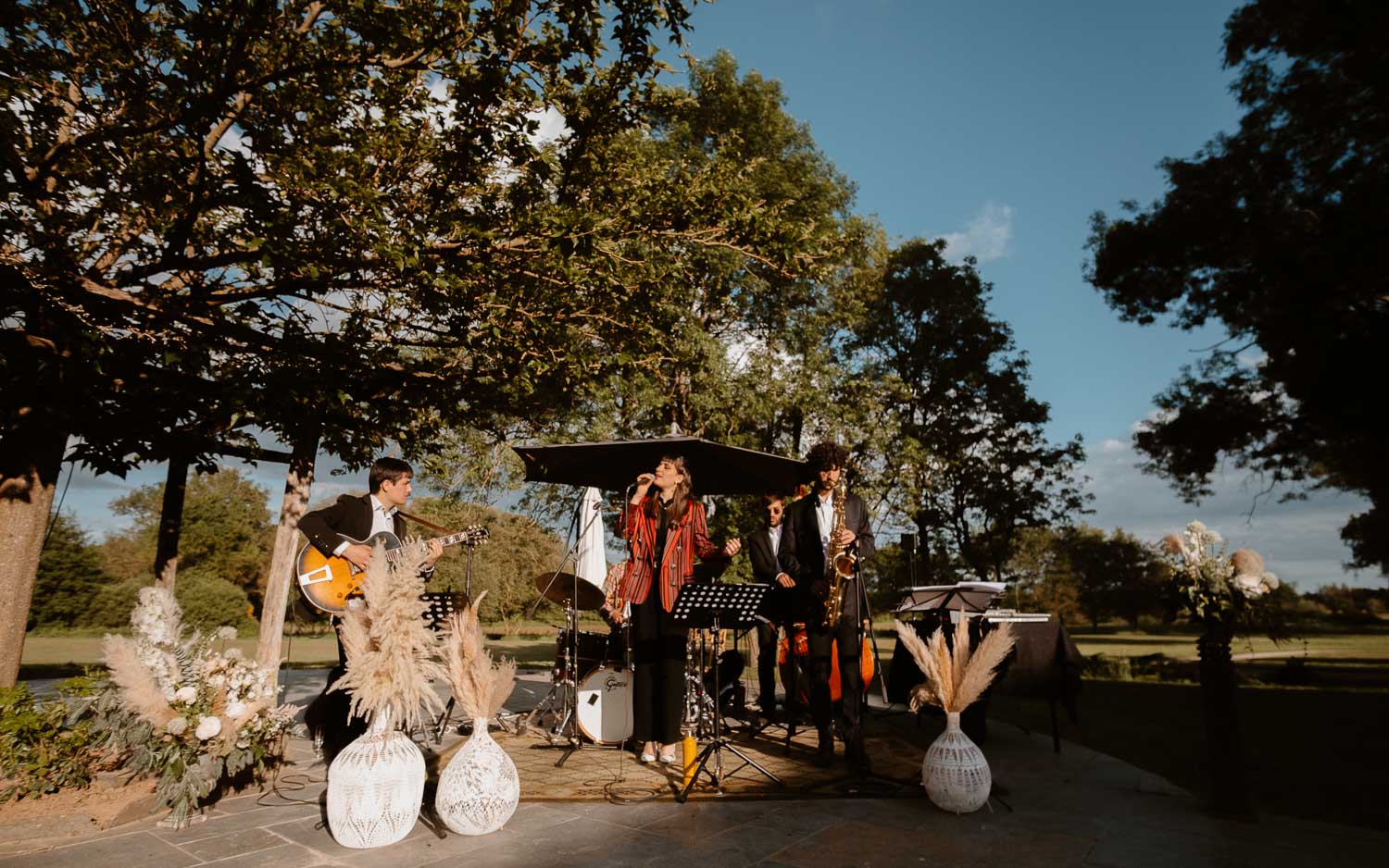 Groupe de jazz sur un cocktail de mariage