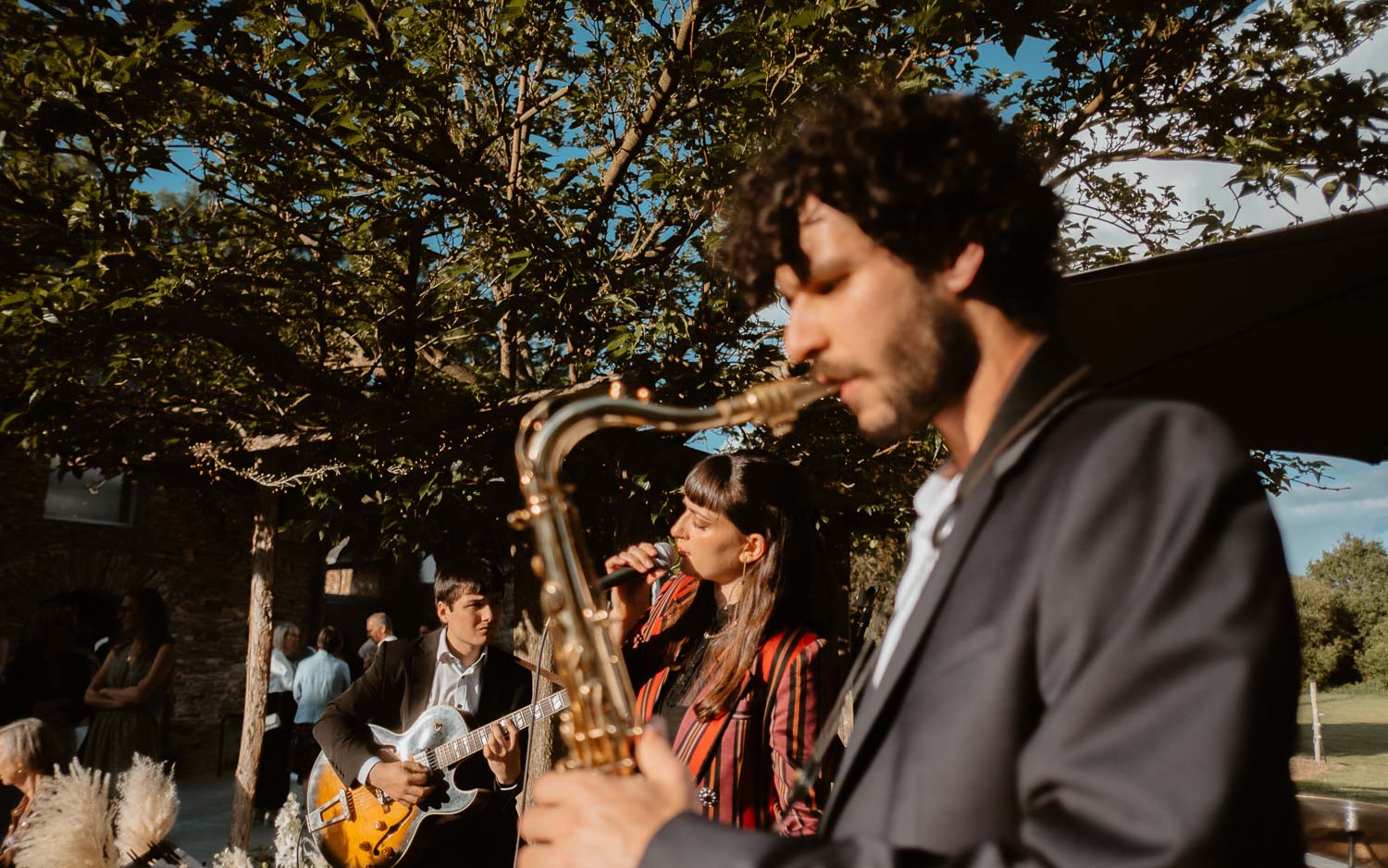 Groupe de jazz sur un cocktail de mariage