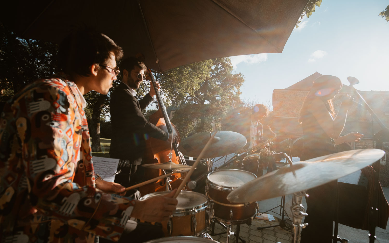 Groupe de jazz sur un cocktail de mariage