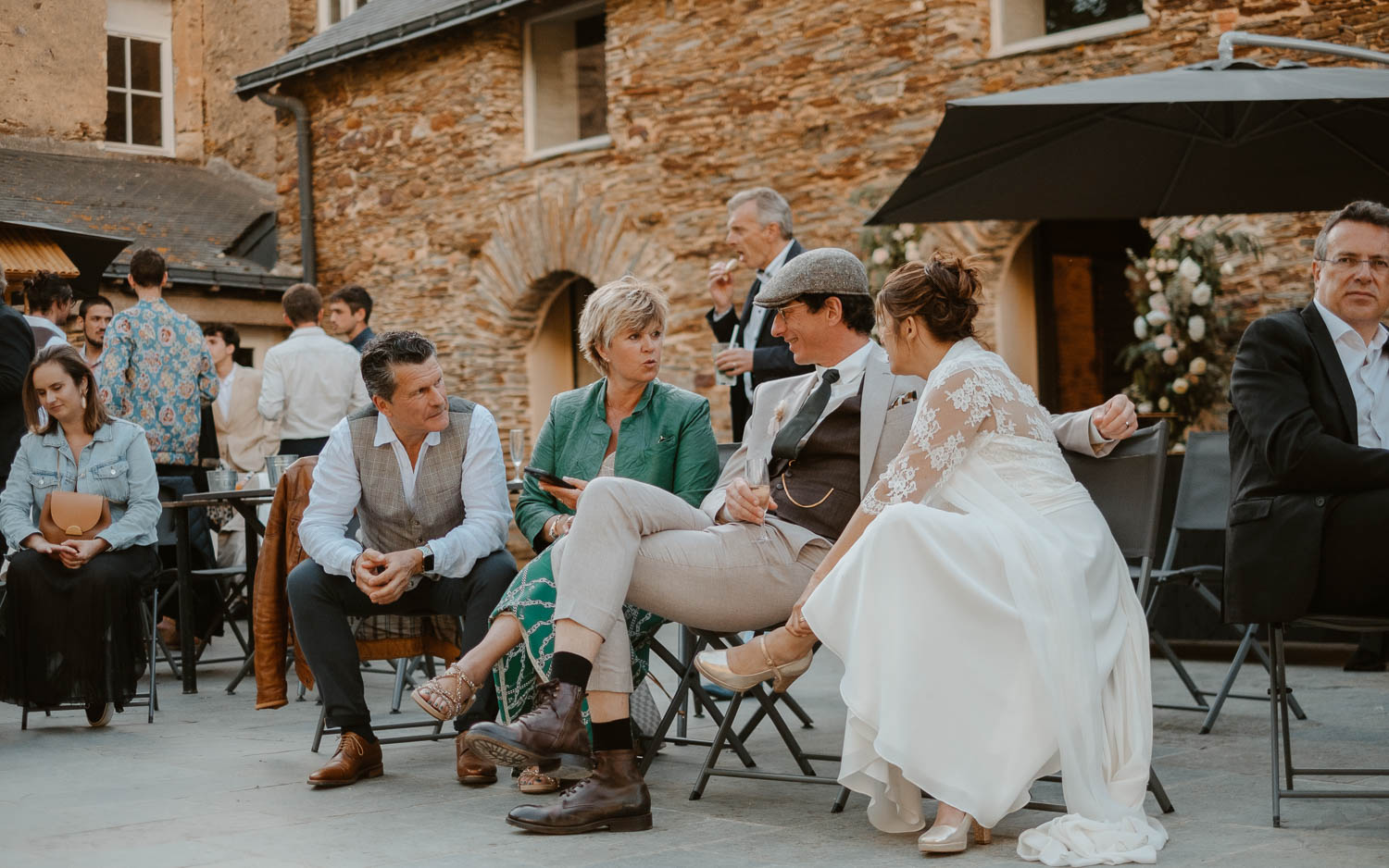 Reportage photo du cocktail d’un mariage au Manoir de la Jahotière