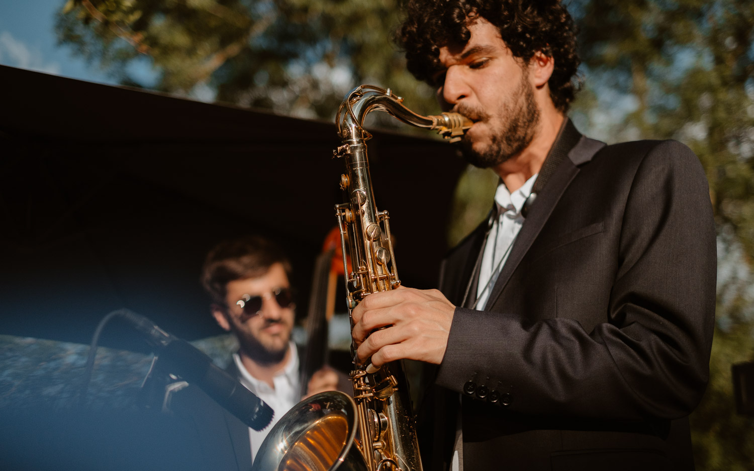 Groupe de jazz sur un cocktail de mariage