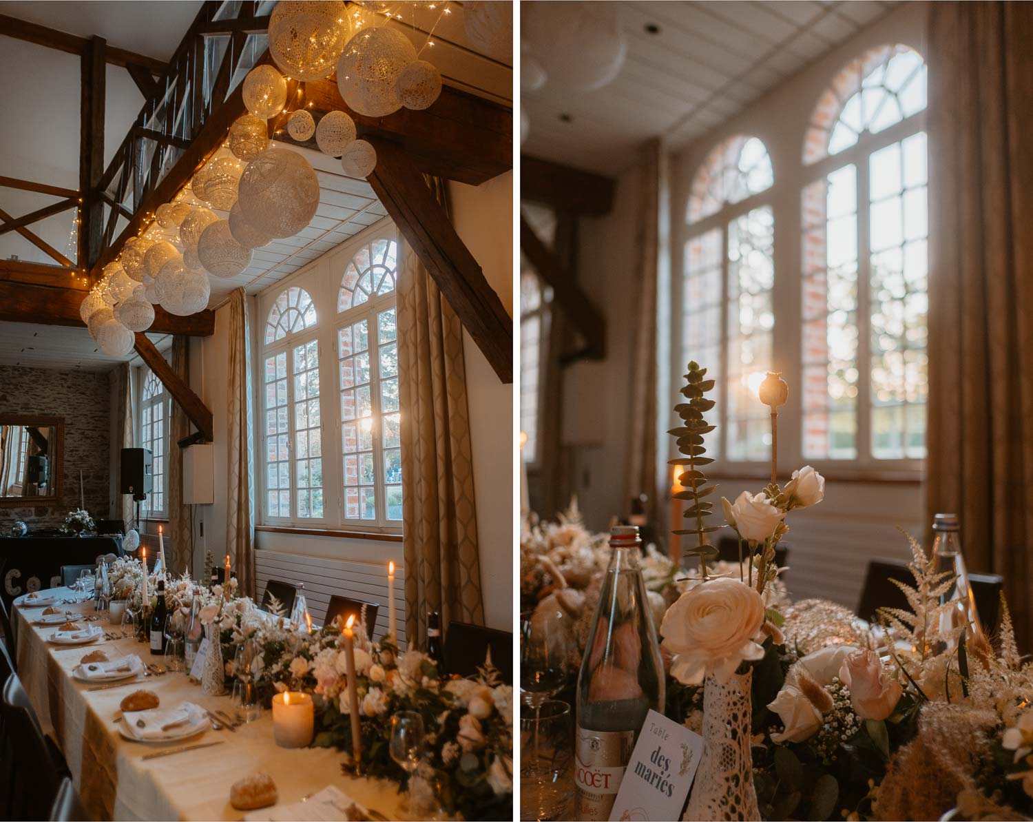 Décoration maillO design d’une salle de mariage en pierre apparente