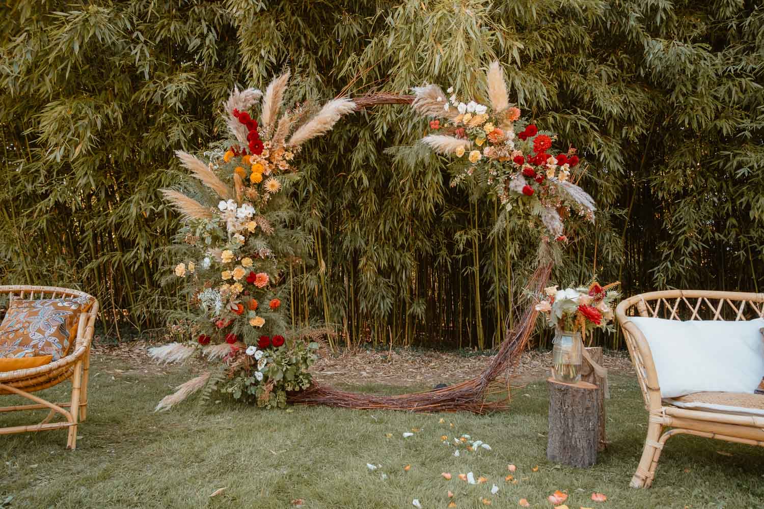 Décoration florale par les Nanas d’une cérémonie laïque de mariage