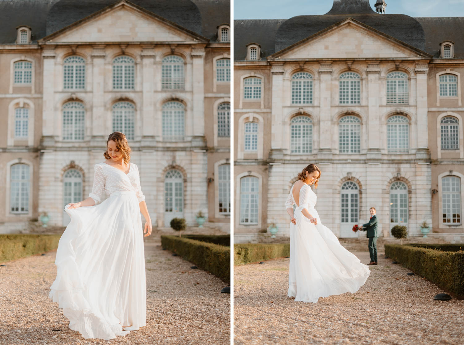 Photographies de couple d’un mariage d’automne à l’abbaye des prémontrés