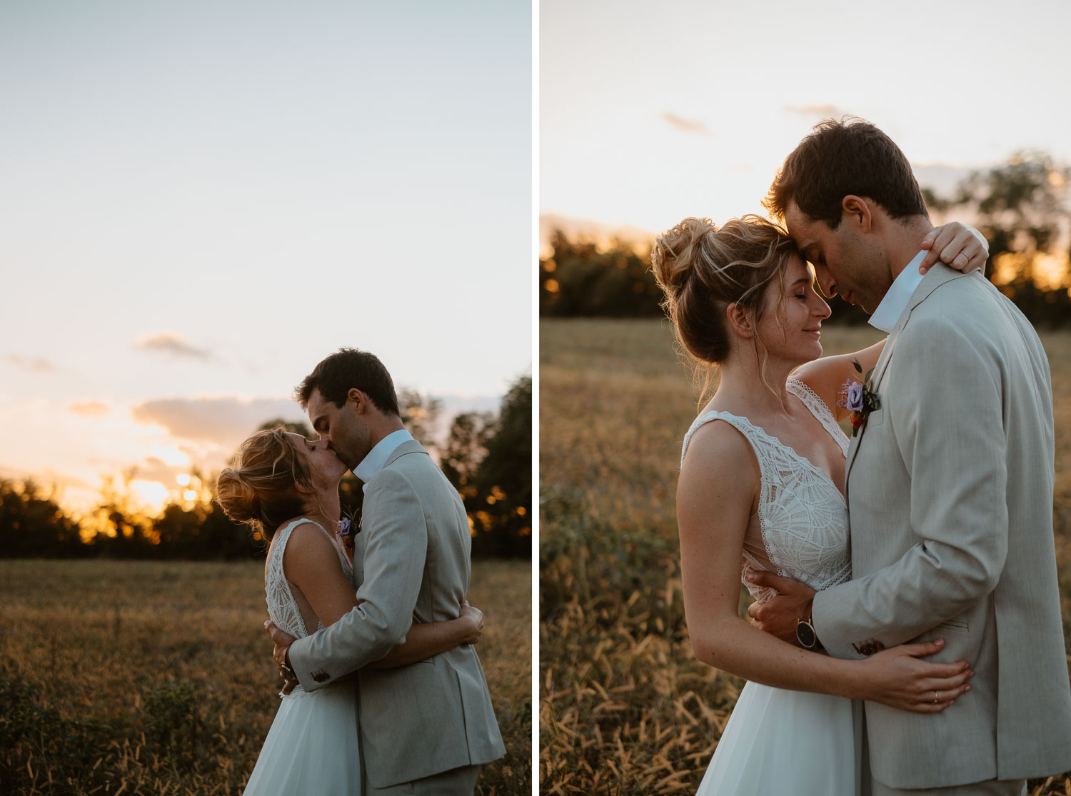 Photo de couple lors d’une soirée de mariage en septembre