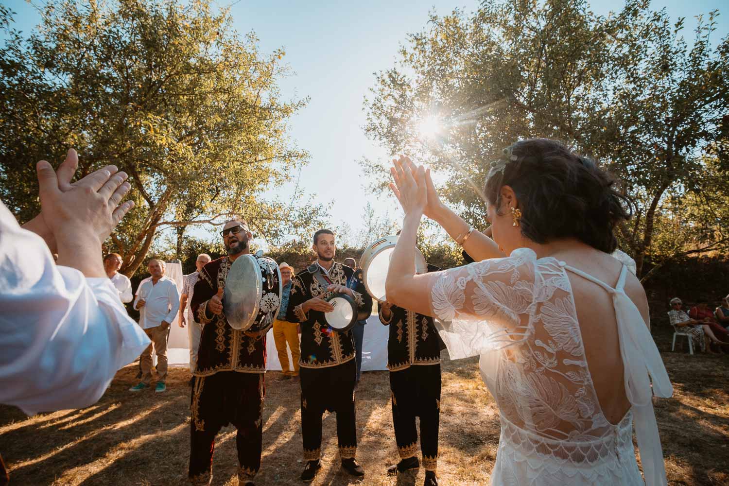 Musique traditionnelle marocaine sur un cocktail au chateau du pordor à Avessac