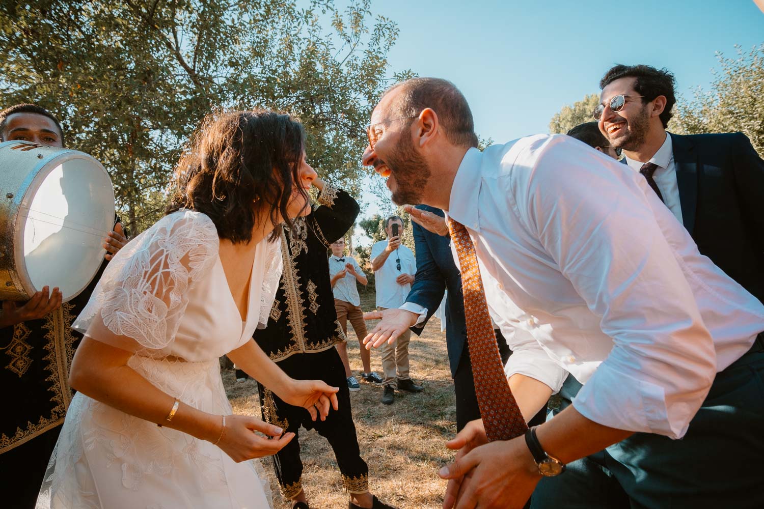 Musique traditionnelle marocaine sur un cocktail au chateau du pordor à Avessac