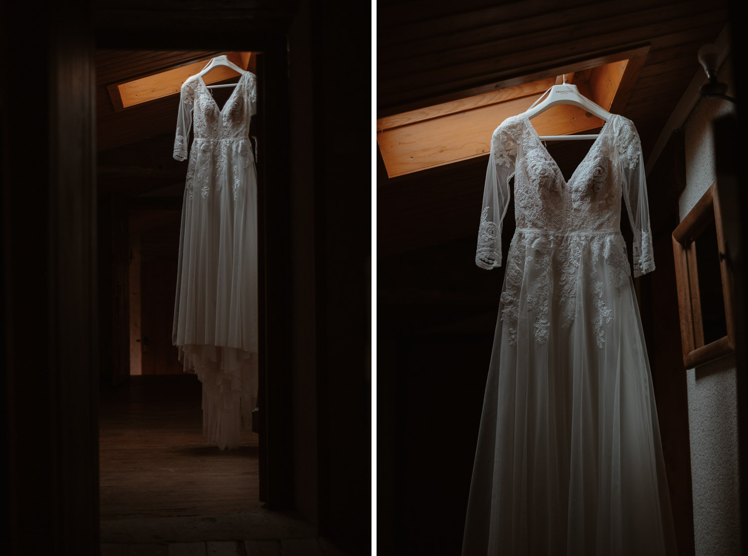 Robe de la mariée dans une ambiance intimiste et féerique