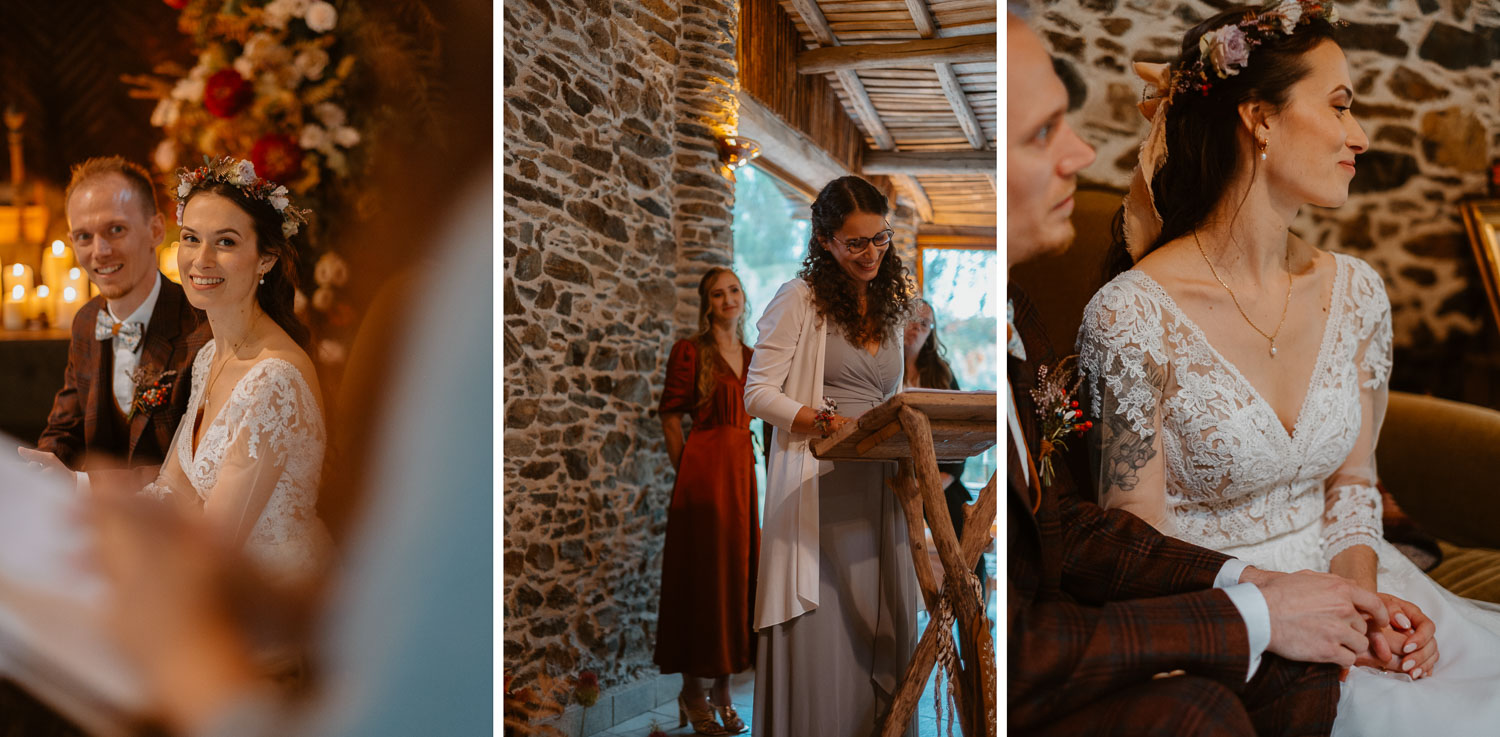 Cérémonie laïque aux teintes d’automne sur un mariage près de Nantes