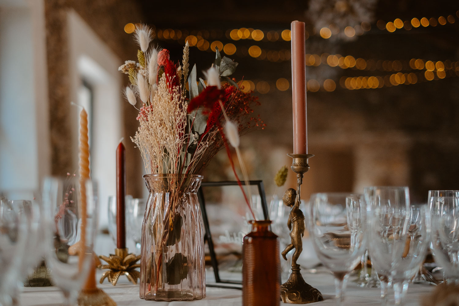 décoration salle tables mariage— Domaine de la Mazure Chapelle Basse Mer