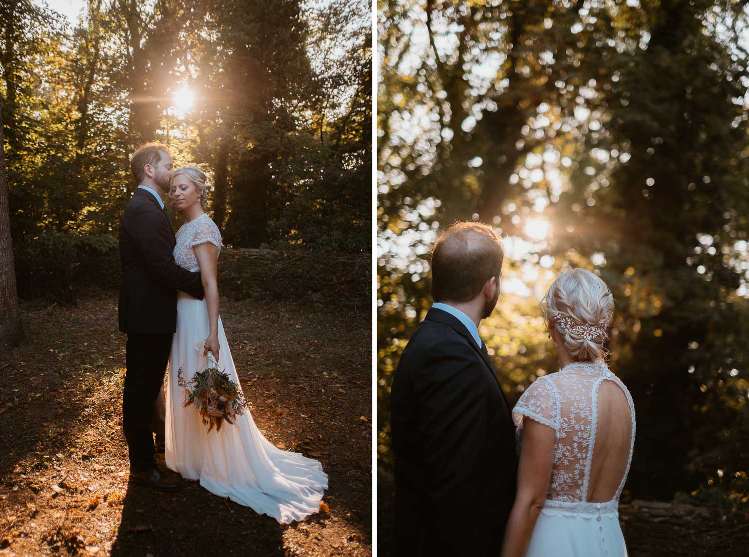 photo couple jeunes mariés lumière naturelle — Domaine de la Mazure Chapelle Basse Mer