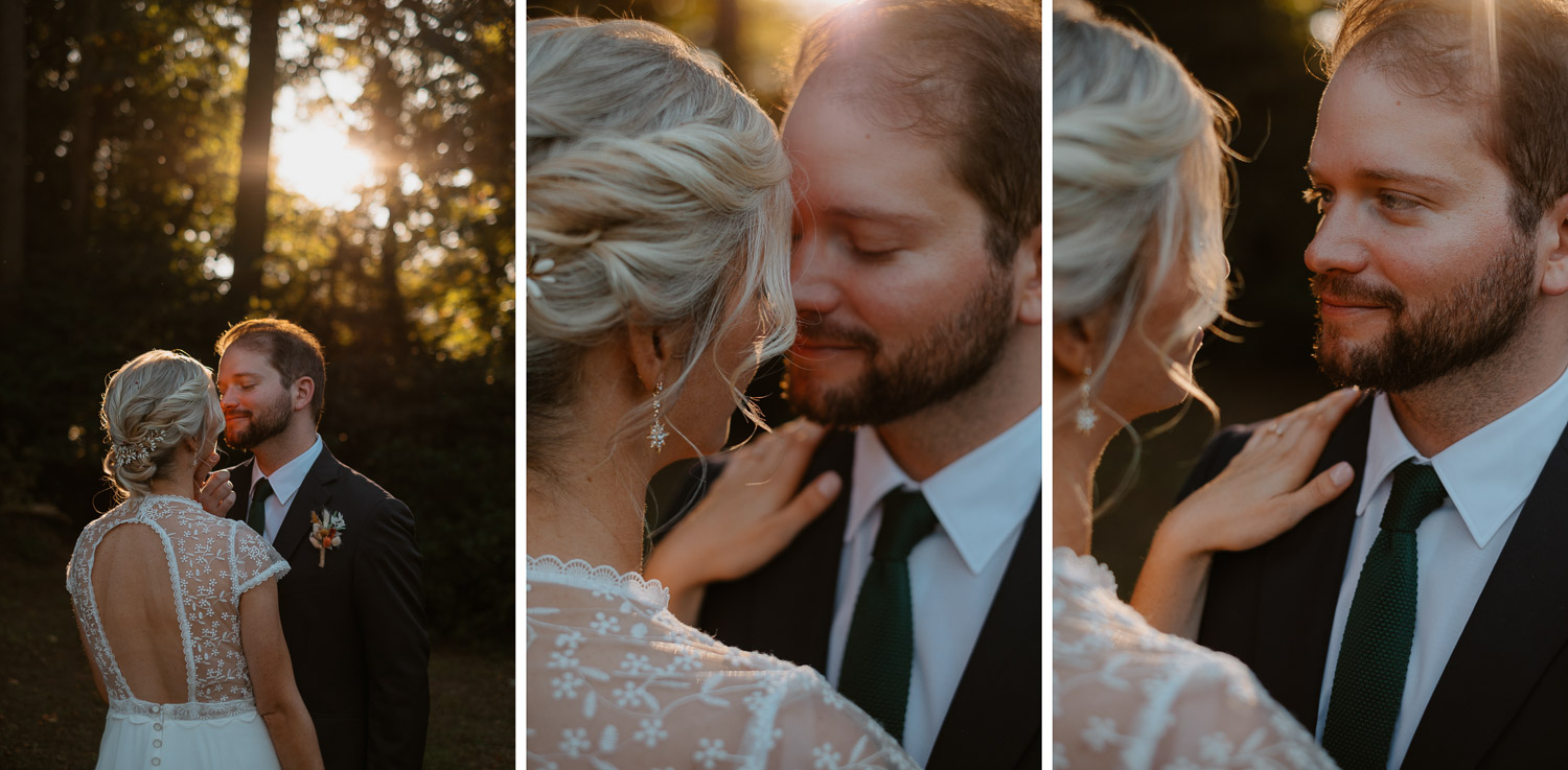 photo couple jeunes mariés lumière naturelle — Domaine de la Mazure Chapelle Basse Mer