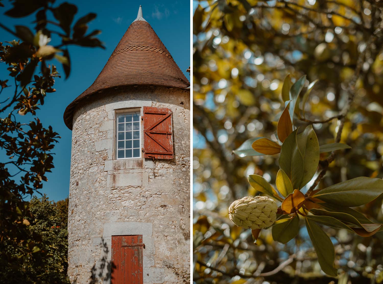 photographe mariage — reportage Château de Théon à Cozes