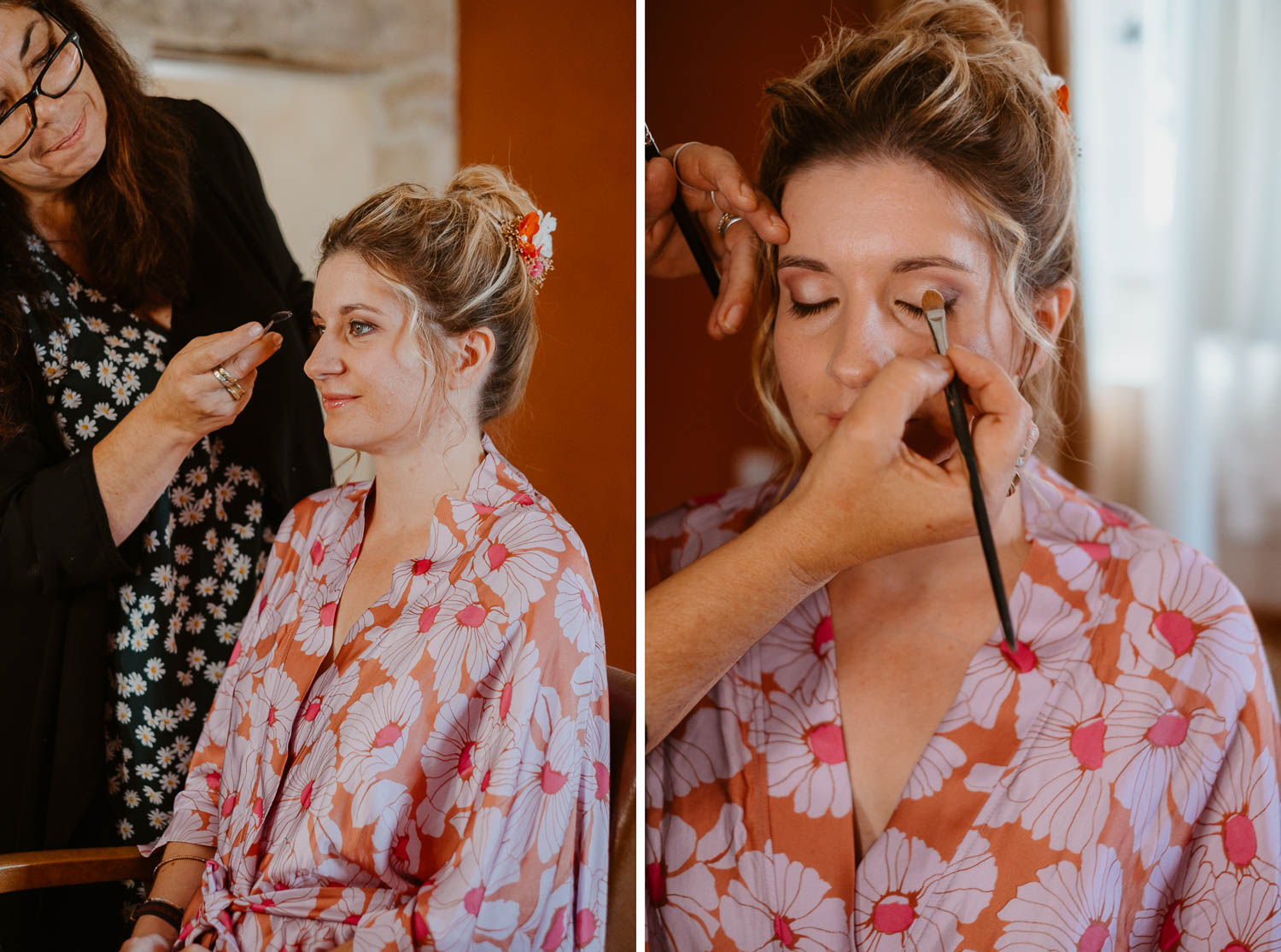 reportage photo préparatifs mariage — Château de Théon à Cozes