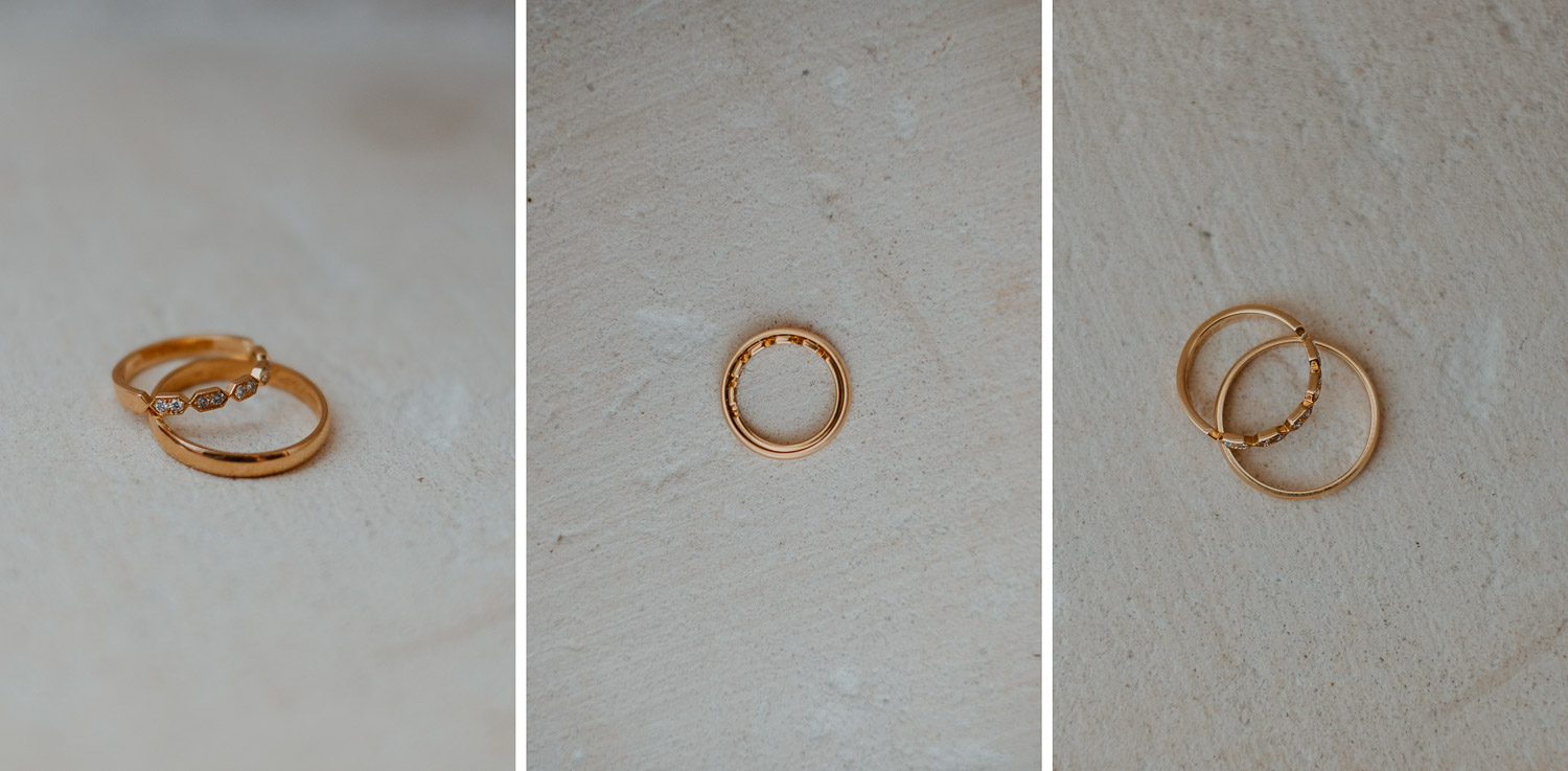 reportage photo alliances mariage — Château de Théon à Cozes